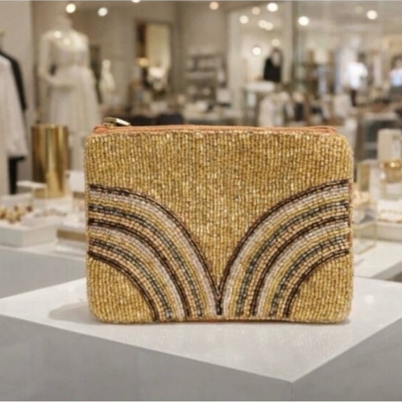 Kay Lee Handbags - Kay Lee Gold Beaded Clutch NWT